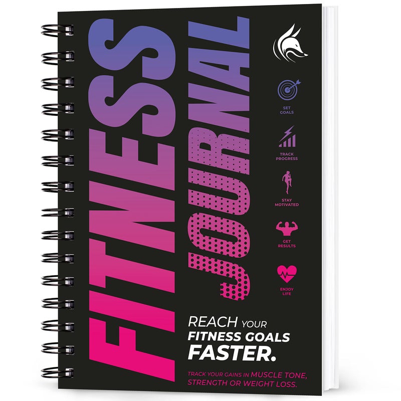 Clever Fox Fitness Journal Workout Log Book - Daily Fitness Planner Workout Journal for Women and Men. Spiral-Bound, Laminated Cover, Thick Pages, A5 (Pink & Dark Purple) - Image 1